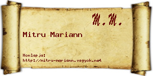 Mitru Mariann névjegykártya