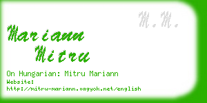 mariann mitru business card